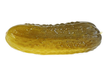 Marinated pickled cucumber isolated on white background