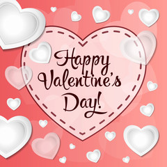 Happy Valentines Day Greeting card vector illustration.