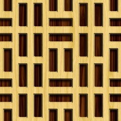 Wooden lattice on wood background. Seamless pattern.