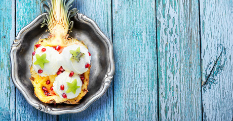 Ice cream pineapple vanilla