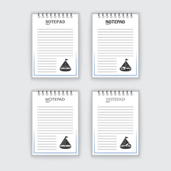 Template for notepad. Objects on the marine theme. Drawn elements.