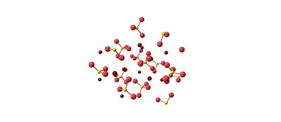 Molecular structure of sodium chloride on white background