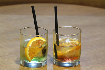 aperitif and appetizers at the bar