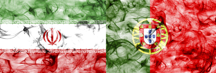 Iran vs Portugal smoke flag