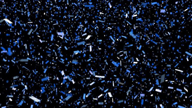 Confetti #9 - Dark blue confetti with alpha channel. Pre-keyed. Loopable. ProRes 444 with transparency, can be put over anything. See porfolio for similar and much more!