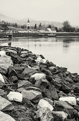 Scenery of Szentendre, Hungary, colorless