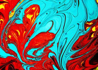 Close up of different color oil paint, abstract background
