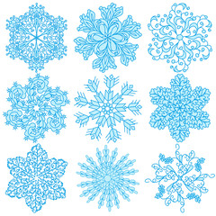 Snowflakes vector set