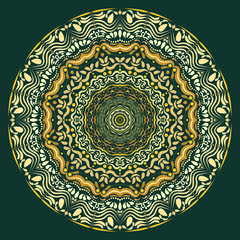 Vector hand drawn Mandala art. Abstract pattern. Vintage decorative Asian, Islam, Indian, Arabic, Turkish, Aztec elements. Coloring page template for background, invitation, birthday, wedding cards