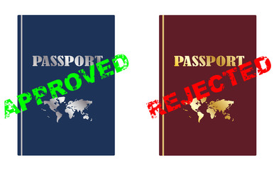 Obraz na płótnie Canvas Approved and rejected passport vector eps 10