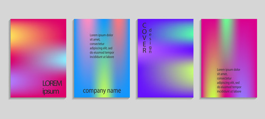 Obraz na płótnie Canvas Minimal fluid colors covers set. Future geometric gradient background. Vector templates for placards, banners, flyers, presentations and reports