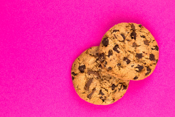 pink background with americam cookies