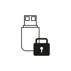 Flash drive lock icon