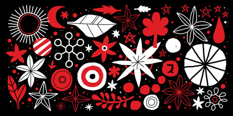 Creative template with flowers and abstract hand drawn elements. Useful for advertising, graphic design, invitations, cards and posters.