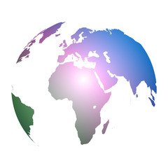 Planet earth map globe