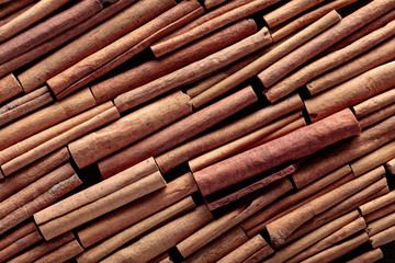 Cinnamon sticks closeup.