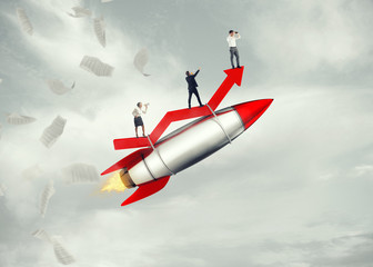 Take-off business success. 3D Rendering - obrazy, fototapety, plakaty