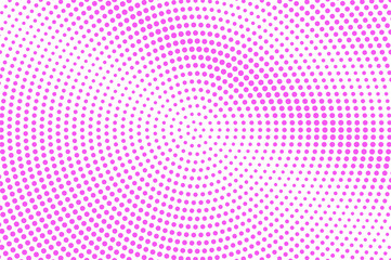 Pink on white dotted halftone. Half tone vector background. Sparse dotted gradient.