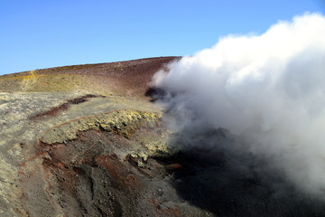 Summit of Volcano Mount Etna, Sicily, Italy
