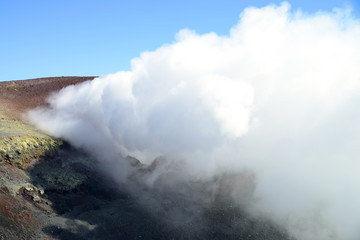 Summit of Volcano Mount Etna, Sicily, Italy