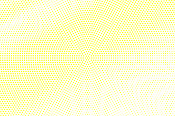 Yellow white dotted halftone. Smooth diagonal halftone vector background.