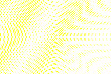 Yellow white dotted halftone. Smooth diagonal halftone vector background.