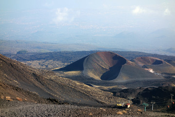 Refugio Sapienza on the Volcano Mount Etna, Sicily, Italy