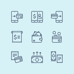 Outline Payment, money, finance, card and cash vector line icons for web and mobile design pack 2