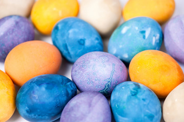Fototapeta na wymiar Various colorful Easter eggs