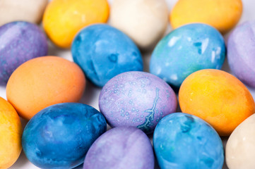 Various colorful Easter eggs