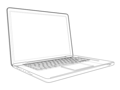 laptop computer notebook outline vector