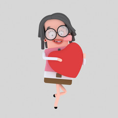 Little girl holding big heart.
Isolate. Easy background remove. Easy color change. Easy combine! For custom illustration contact me.