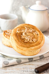 Denish with almond petals