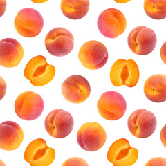 Peach. Seamless pattern