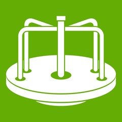 Children merry go round icon green