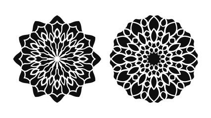 Set of two vector mandalas. Tattoo floral patterns.