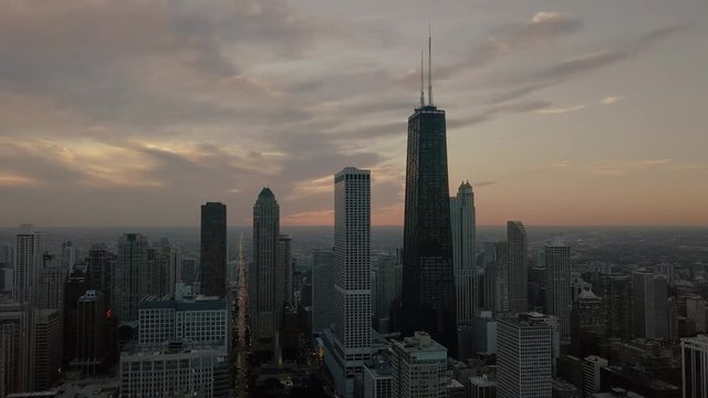 Chicago Skyline at Sunset