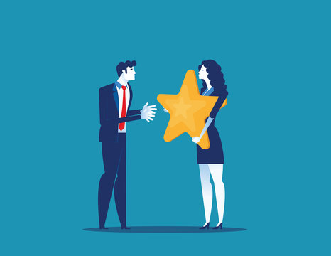 Outstanding Employee Award. Concept business vector illustration. Flat style design.