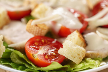 caesar salad with cherry tomatoes macro