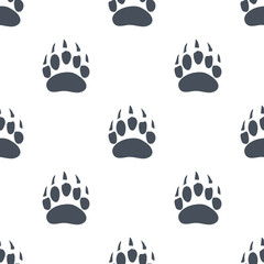 Fototapeta premium Bear Claw. Bear Footprint Seamless Pattern. Vector