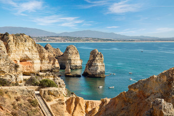 Fototapeta na wymiar Algarve rock .Coast in Portugal