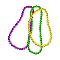 Mardi gras beads vector symbols. Cartoon jewel threads.