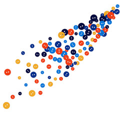 Vector Confetti Background Pattern. Element of design. Colored buttons on a white background