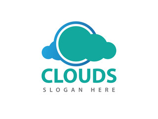 vector cloud online cloud storage logo design