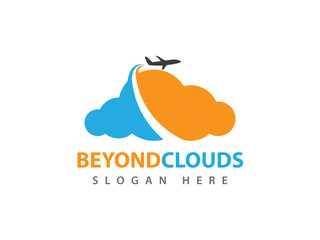vector travel beyond cloud online cloud storage logo design