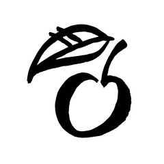 Apple vector sketch icon isolated on background. Hand drawn ink brush illustration. Icon for infographic, website or app