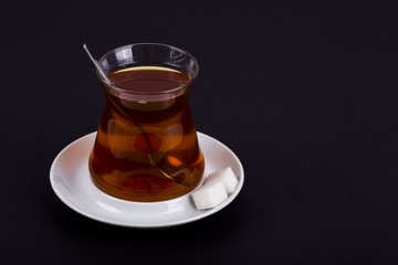 Black tea black background