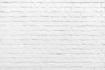 Deurstickers Bakstenen muur Detail van een witte bakstenen muurtextuur