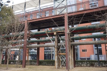 Industrial area with pipes in Beijing China