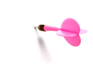 pink dart isolated on white, with clipping path